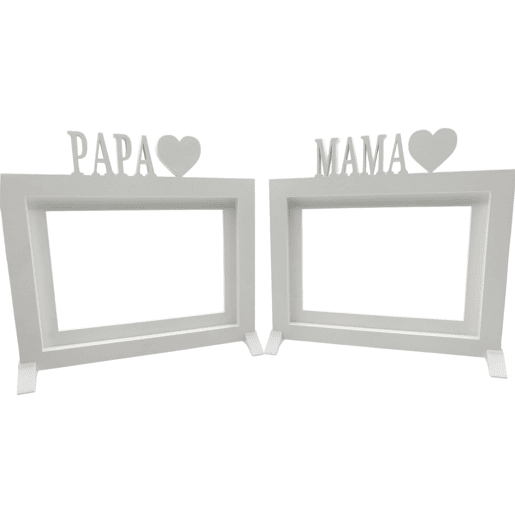 Moldura de mesa ou parede  Modelo ''MAMA''  Tamanho da moldura 24x22,5cm para fotos 15x20cm  Cor branca