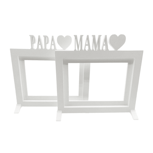 Moldura de mesa ou parede  Modelo ''MAMA''  Tamanho da moldura 24x22,5cm para fotos 15x20cm  Cor branca