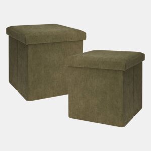 WELL HOME - Pack 2 Bancos de Organização Verde Escuro