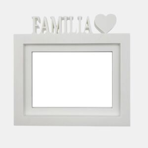 Moldura de mesa ou parede  Modelo ''FAMILY''  Tamanho da moldura 24x22,5cm para fotos 15x20cm  Cor branca