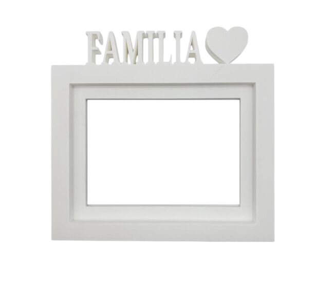 Marco de fotos de mesa o pared / modelo ''familia'' / tamaño del marco 24x22,5cm para fotos de 15x20cm / color blanco