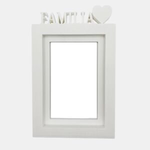 Porta-retratos de mesa ou parede  Modelo ''FAMILY''  Tamanho da moldura 20,5x13,5cm para fotos 10x15cm  Cor branca