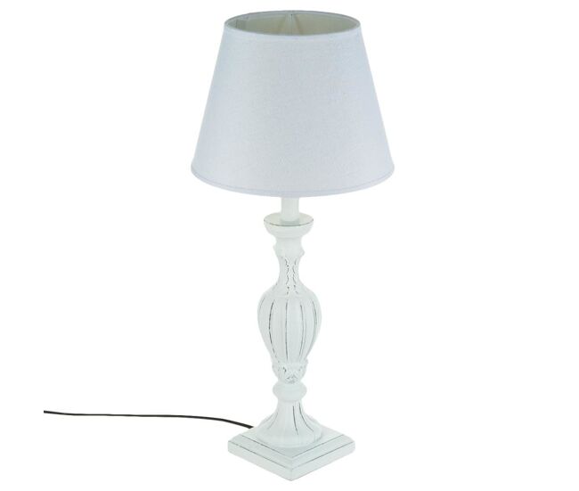 Well home - lámpara droit mdf et lino "renzo" blanco