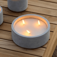 WELL HOME - Pacote de 3 velas LED redondas cinza mármore