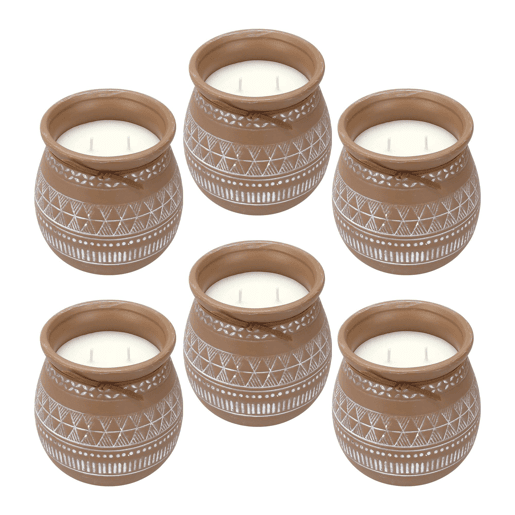 WELL HOME - Pacote de 6 velas aromáticas em recipiente de cimento