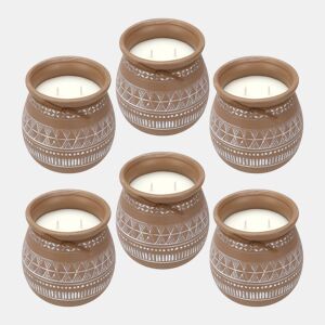 WELL HOME - Pacote de 6 velas aromáticas em recipiente de cimento