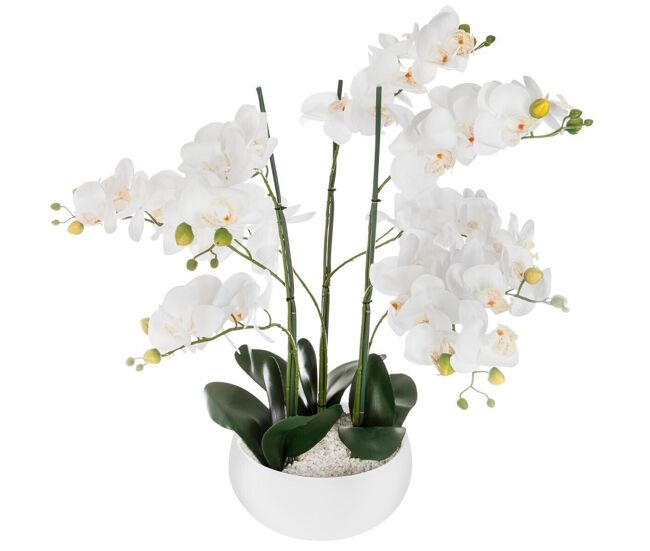 Well home - orquídea olla cerámica blanca h65