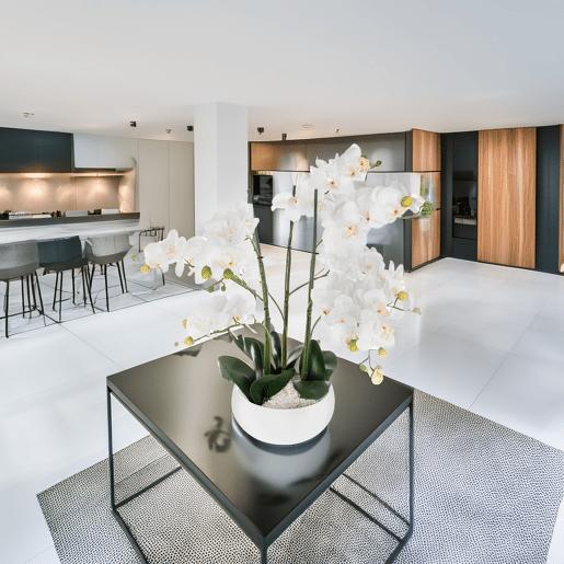 WELL HOME - Orquídea em vaso de cerâmica branca H65