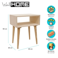 WELL HOME - Mesa Mercúrio SEM verniz 40x30x50cm