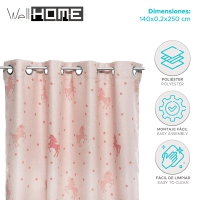 WELL HOME - Cortina blackout infantil Unicórnio rosa 140x250cm WELL HOME - Cortina blackout infantil Unicórnio rosa 140x250cm