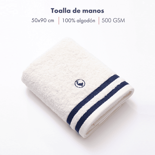 Toalha de mãos cor cru 50x90cm 100% Algodão 500GSM El Ganso