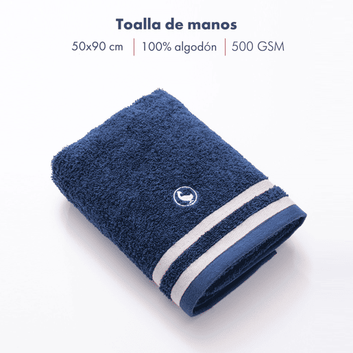 Toalha de mãos azul marinho 50x90cm 100% Algodão 500GSM El Ganso