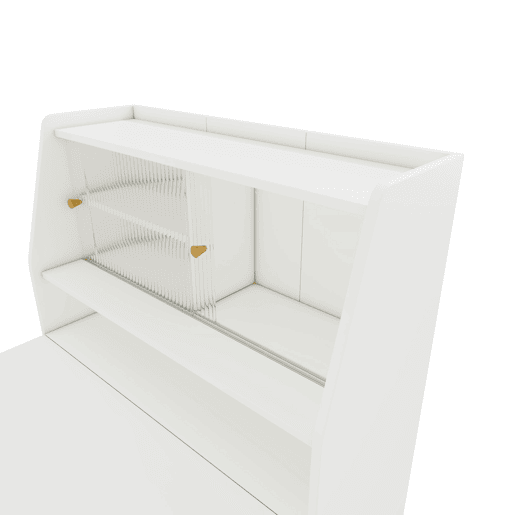 Aparador, Armário de bar retrátil - com compartimentos na parte superior - estilo moderno - Branco