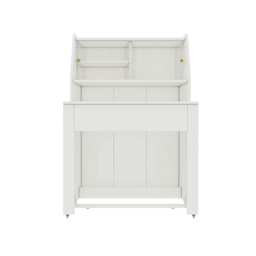 Aparador, Armário de bar retrátil - com compartimentos na parte superior - estilo moderno - Branco