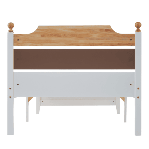 Cama individual com estrutura em madeira 90x200cm - Castanho