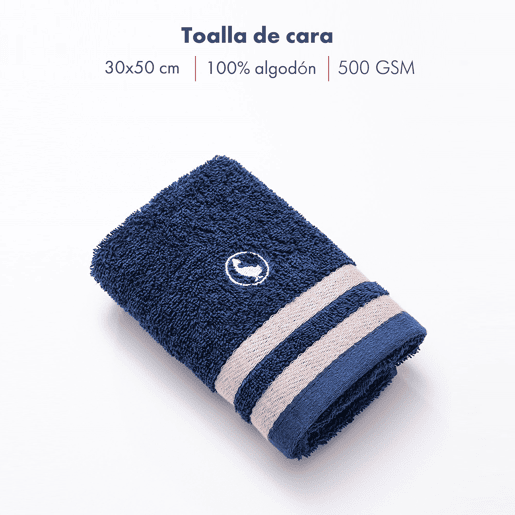 Toalha de rosto azul marinho 30x50cm 100% Algodão 500GSM El Ganso