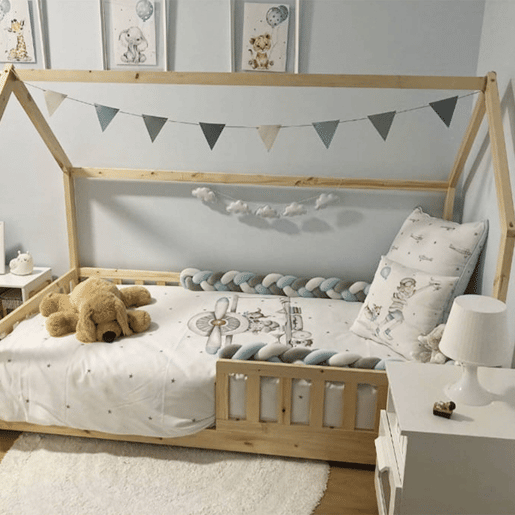 Conjunto Cama Cabine Infantil ''Bosco'' 90x190cm + Colchão ZENT ROLLER 90x190cm (Altura 17cm), Respirável, Adaptável e Térmico