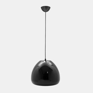 WELL HOME - Luminária pendente de teto design globo em acrílico preto Ø34x26