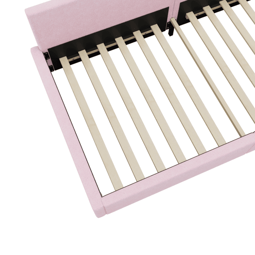 Sofá-cama 90x200 cm com LED e estrado de ripas - Rosa