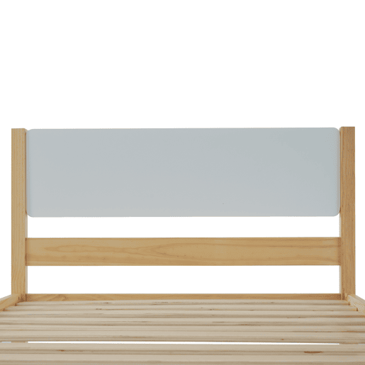 Cama individual de madeira 90x200cm - Branco
