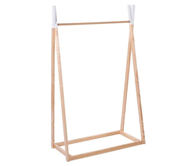 Well home - perchero infantil de madera - color natural h.126 cm práctico y espacioso