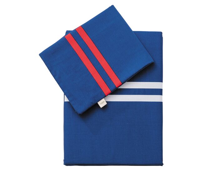 Juego de 3pzs color azul marino (funda nórdica individual 155x200+30cm + sábana bajera 90x200+30cm + funda cojín 45x115cm) 100% algodón 180tc el ganso
