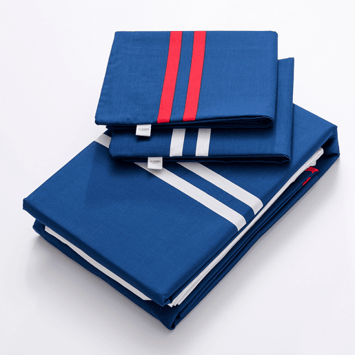 Conjunto de 4 peças Azul Marinho (Capa de Edredão KING 250x230+30cm + Lençol de Baixo 200x200+30cm + 2x Capa de Almofada 50x80cm) 100% Algodão 180TC El Ganso