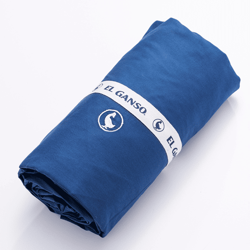 Lençol justo (90x200+aba 30cm) 100% Algodão 180TC azul marinho logotipo bordado El Ganso