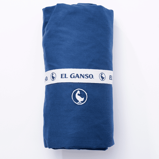 Lençol justo (90x200+aba 30cm) 100% Algodão 180TC azul marinho logotipo bordado El Ganso