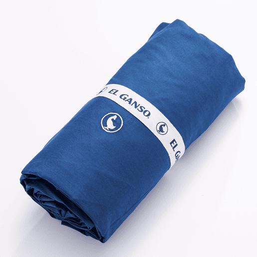Lençol justo (160x200+aba 30cm) 100% Algodão 180TC azul marinho logotipo bordado El Ganso