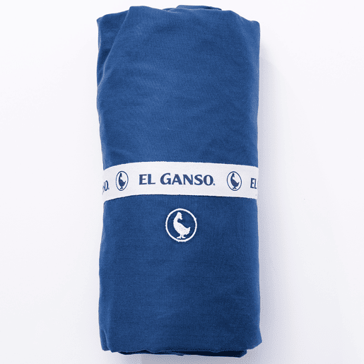 Lençol justo (160x200+aba 30cm) 100% Algodão 180TC azul marinho logotipo bordado El Ganso