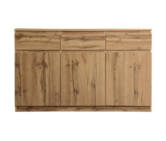 Aparador con 3 puertas y 3 cajones - tablero de partículas - natural