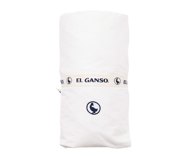 Sábana bajera (160x200+30cm solapa) 100%algodón 180tc color blanco logo bordado el ganso