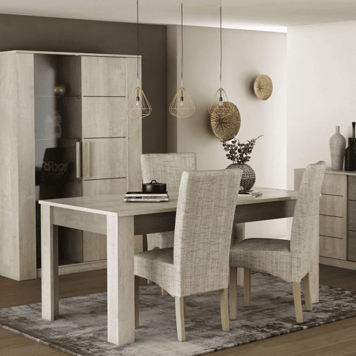Pacote com 4 cadeiras para sala de estar e jantar estilo contemporâneo, estofadas na cor areia, 108x47x62 cm Pacote com 4 cadeiras para sala de estar e jantar estilo contemporâneo, estofadas na cor areia, 108x47x62 cm