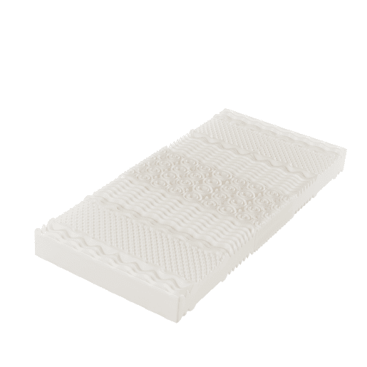Colchão de espuma 90x200 cm, espessura 20 cm - dureza H3&H2 - feito de fibras laváveis - Branco