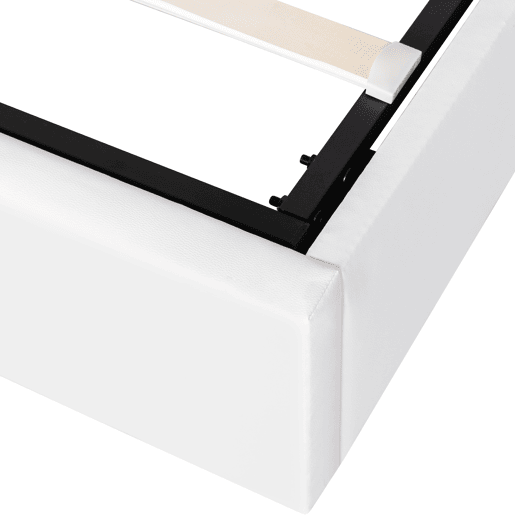Cama contentor com LED 140x200cm - pele sintética - Branco Cama contentor com LED 140x200cm - pele sintética - Branco