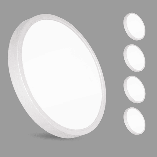 Plafón LED Pack 4 Lâmpada de Techo Redondo 24W 6500K Branca Frío Diâmetro 23cm IP44