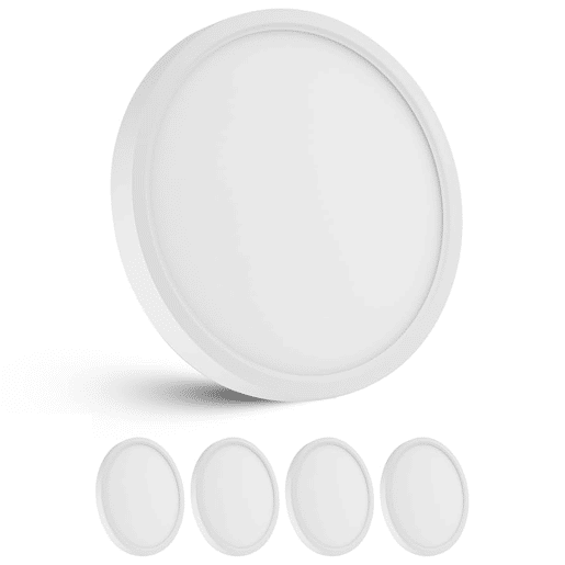 Plafón LED Pack 4 Lâmpada de Techo Redondo 24W 4000K Branco Neutro Diâmetro 23cm IP44