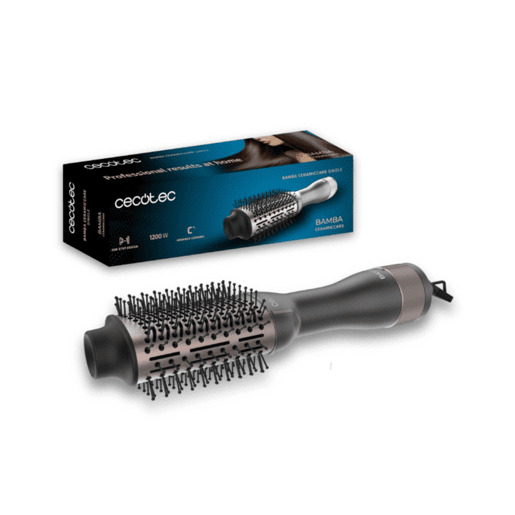 Cecotec Escova secadora volumizadora com revestimento cerâmico, 1200W de potência, 2 velocidades e 3 temperaturas.