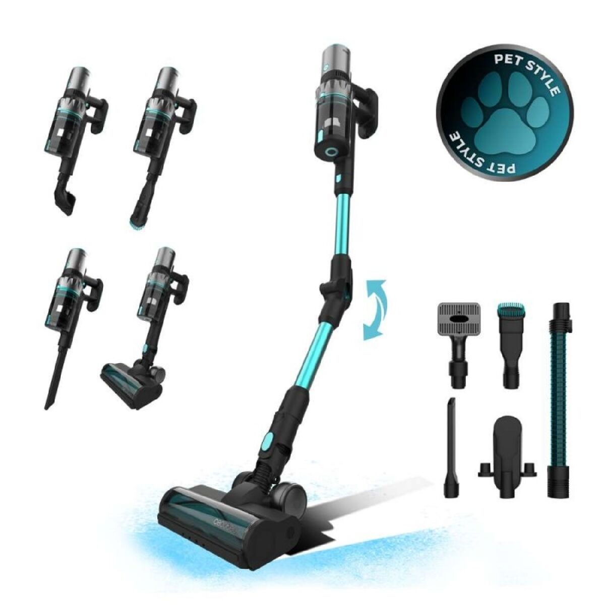 Cecotec aspirador vertical bldc conga rockstar 2500 thunder pet f
