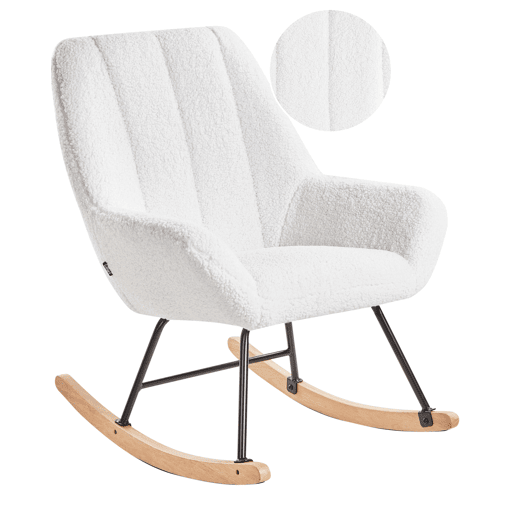 Poltrona de Baloiço KINNO Bouclé Branco creme