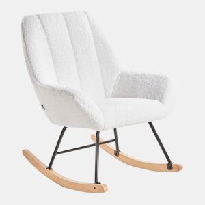 Poltrona de Baloiço KINNO Bouclé Branco creme
