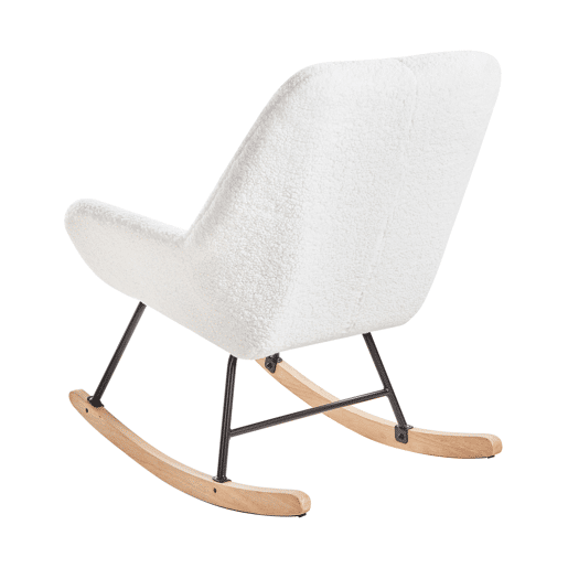 Poltrona de Baloiço KINNO Bouclé Branco creme