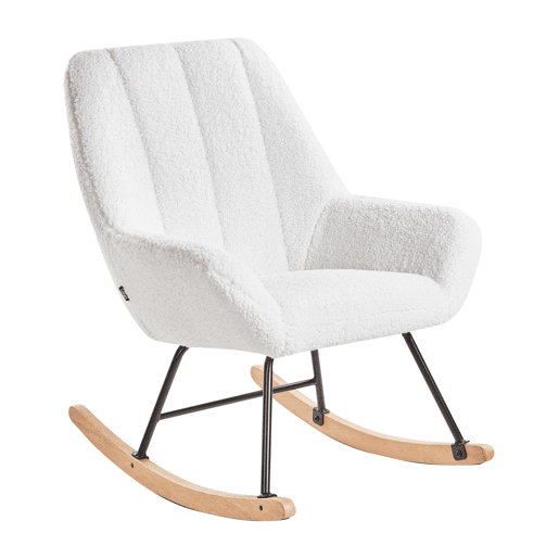 Poltrona de Baloiço KINNO Bouclé Branco creme