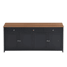 Aparador para sala de estar - 4 portas e 3 gavetas - aglomerado de partículas - Preto cinzento