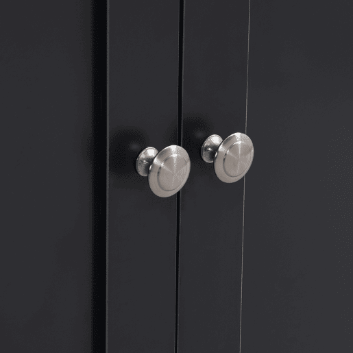 Aparador para sala de estar - 4 portas e 3 gavetas - aglomerado de partÃculas - Preto cinzento Aparador para sala de estar - 4 portas e 3 gavetas - aglomerado de partÃculas - Preto cinzento