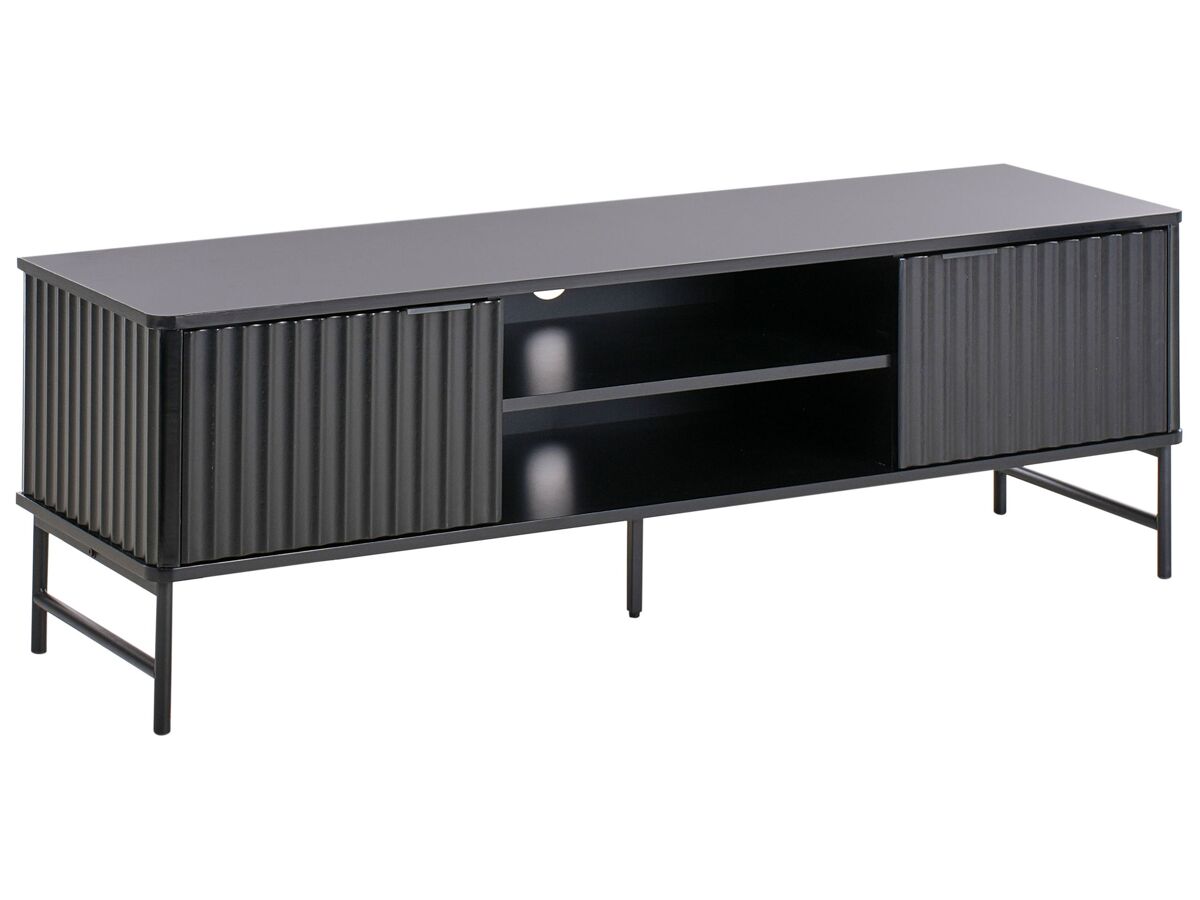 Beliani Mueble TV GLASTONBURY 140 Negro