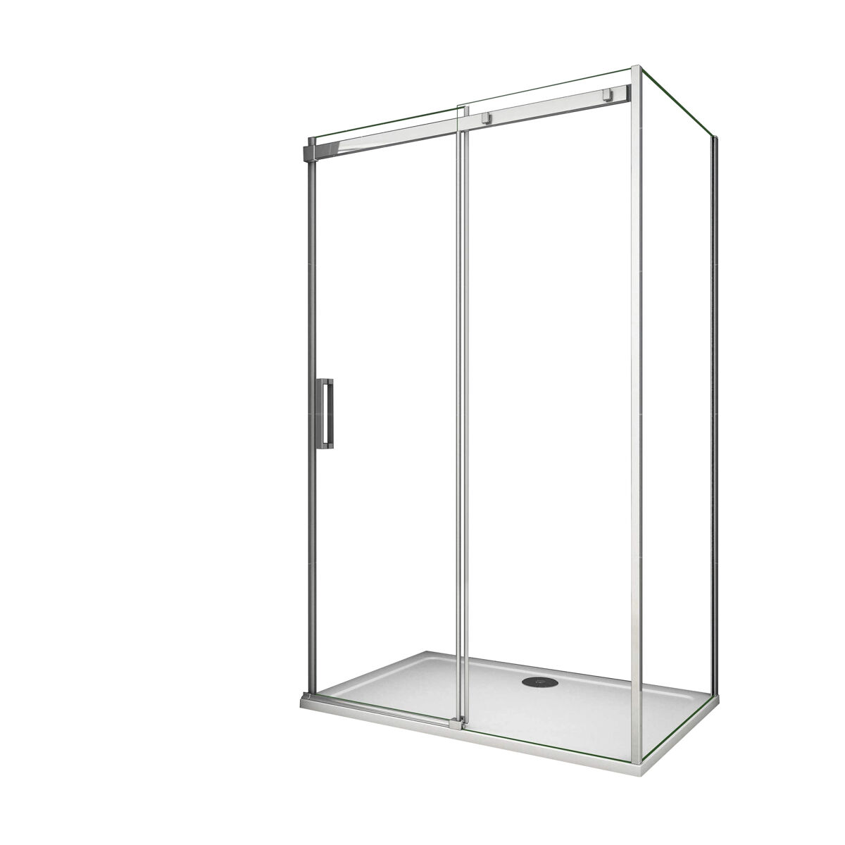 Mampara de Ducha Corredera Frontal+Panel Lateral Perfil Cromado