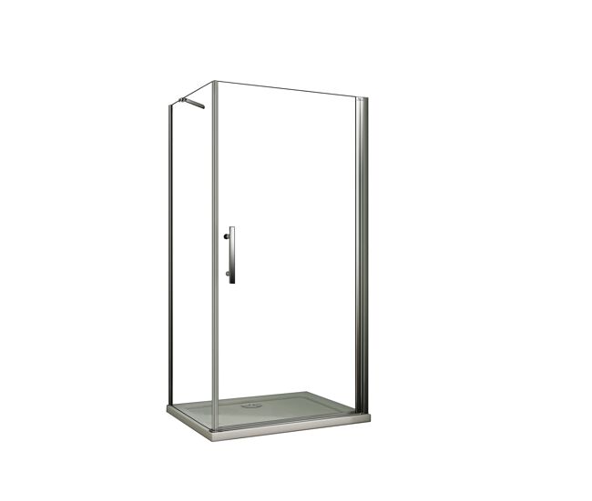 Aica mampara de ducha abatible+panel lateral,barra 45cm,vidrio antical 6mm 1100x700x1950mm
