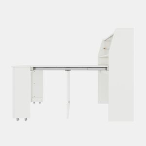 Aparador, Armário de bar retrátil - com compartimentos na parte superior - estilo moderno - Branco